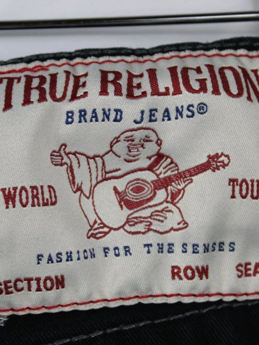 TRUE RELIGION MEN'S BLACK PANTS RICKY RELAXED STRAIGHT SIZE 34 GRUNGE AS-IS